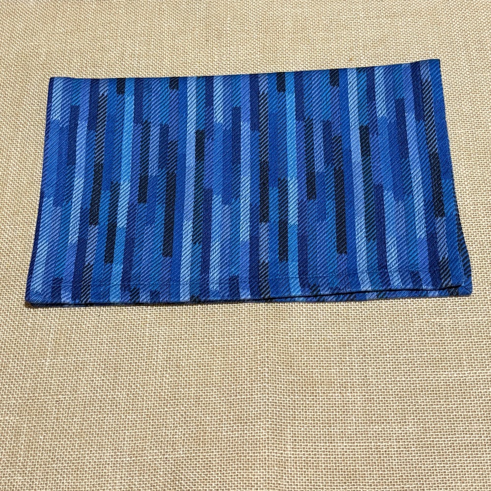 Crate & Barrel Kendi Placemats Set of 9 100% Cotton Woven 18x14 Blue Coastal